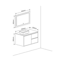 Kiamami Valentina Mobile Bagno SOSPESO SOTTOLAVABO 90 CM E Specchio LED Touch | Siena