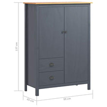 Ausla Garde-Guardaroba con 2 cassetti e 3 ripiani, 99 x 45 x 137 cm, grigio e marrone miele