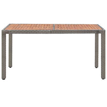 E E-NICES Tavolo da Giardino Grigio 150x90x75 cm in Polyrattan e Acacia