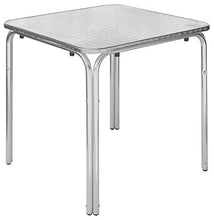 vorghini Tavolo Quadrato Impilabile da Giardino in Alluminio e Acciaio 70x70 cm