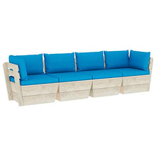 vidaXL Divano da Giardino a 4 Posti su Pallet con Cuscini Legno Abete