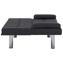 vidaXL Divano Letto con 2 Cuscini Regolabile Elegante Moderno per Ospiti Arredo Salotto Sofa Grigio Chiaro in Similpelle Telaio Legno Gambe Cromate