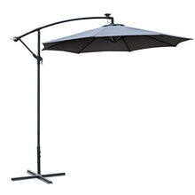 giordano shop Ombrellone da Giardino Decentrato Ø2,95m in Acciaio Grigio e Nero