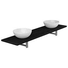 Set Mobili da Bagno 3 pz in Ceramica Nera