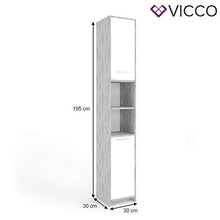 Vicco Mobiletto bagno Kiko Mobiletto alto Armadietto bagno Bianco/Cemento