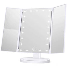 Specchio da trucco con luci, ingrandimento 1 x 2 x 3 x, specchio da trucco illuminato, specchio da trucco triplice