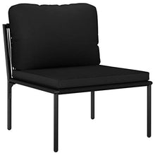vidaXL Set Divani da Giardino 5 pz con Cuscini Neri in PVC