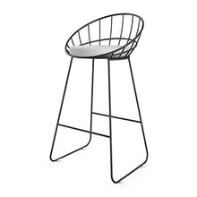 YS Sgabello Alto da Bar in Metallo Imbottito in Spugna per la Colazione,Nero × 2,65 cm