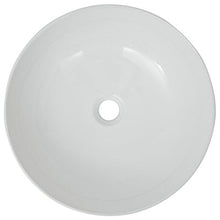 Lavabo rotondo in ceramica per bagno interno bianco 41,5 x 13,5 cm