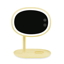 WM Multi-Funzione di Ricarica USB LED Lampada da Tavolo Specchio Creativo Specchiera Trucco Specchio Lampada da Tavolo Luce di Notte mirror-10.27 (Color : Yellow)
