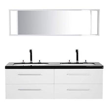 Beliani Malaga - Set di mobili da Bagno con lavandino, armadietto e Specchio, Colore: Bianco