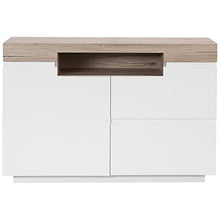 Beliani Credenza laminata in color legno chiaro/bianco Marlin
