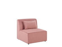 Beliani Moderno Divano 6 Posti Forma U in Velluto Colore Rosa Lemvig