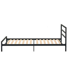 Belupai - Struttura letto in metallo, con rete a doghe, per camera dei bambini, 90 x 200 cm, colore: Nero