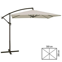 giordano shop Ombrellone da Giardino Decentrato 2x3m in Metallo Ecrù