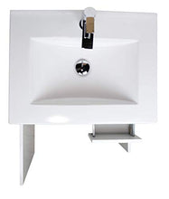 Mobile bagno con lavabo in porcellana - 2 ante e 1 cassetto imbottito - Il mobile è MONTATO - Modello Clif(60 cms, Blanco)