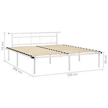 vidaXL Giroletto Bianco in Metallo 180x200 cm