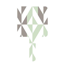 Specchio a mano, verde salvia e argento geometrico ZigZag quadrato palmare specchio con maniglia per trucco casa salone viaggio uso 9 cm L x 16 cm L