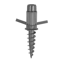 Relaxdays Picchetto per Ombrellone, con Manici, Supporto per Stendino, 19-32 mm, Campeggio, Spiaggia, Plastica, Grigio