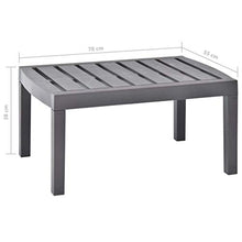 E E-NICES Tavolo da Salotto per Giardino Moca 78x55x38 cm in Plastica