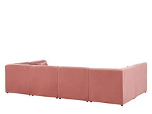 Beliani Moderno Divano 6 Posti Forma U in Velluto Colore Rosa Lemvig