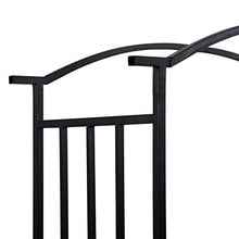 SKM Arco da Giardino con Panca Nero 114x45x205 cm in Ferro