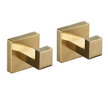 2 pacchi Porta asciugamani Porta accappatoio per bagno Forma quadrata Montato a parete, spazzolato dorato, Beelee BA19907BG-2