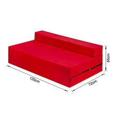 Futon Z - Divano letto matrimoniale, pieghevole, per adulti e bambini, con cerniera rimovibile, colore: Rosso
