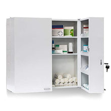 Relaxdays Armadio Porta Farmaci da Muro, 11 ripiani , Metallo, 53 X 53 X 20 cm, Bianco