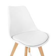 Mc Haus Lena - Sedia Sala da Pranzo con Gambe in Legno di Faggio, Sedile Imbottito, Stile Scandinavo, Bianco, 83 x 49 x 53.5 cm, Set di 4