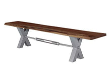 MASSIVMOEBEL24.DE Iron Label #152 Panca in Legno di Acacia - Laccato/Marrone 200x38x46