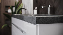 Set da bagno Damo 130 2 parti incl. granito G654 1 foro in bianco lucido