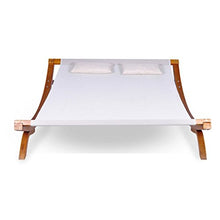vidaXL Lettino Prendisole Doppio in Legno Bianco 200x188x42 cm Sdraio 2 Posti