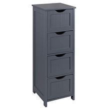 EUGAD 0122WY Mobiletto Grigio Cassettiera Armadietto Bagno Cucina Mobile a Colonna Salvaspazio in Legno