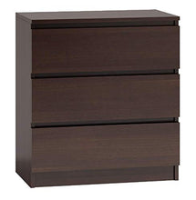 NOXEN Cassettiera M3 70 Wenge, Mobili da camera da letto, Armadietto, tre cassetti, Comodino, per casa, soggiorno, corridoio