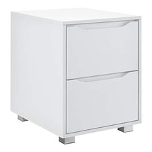 [en.casa] Comodino da Notte a 2 Cassetti 53,5 x 40 x 48 cm Cassettiera e Portaoggetti Capiente Mobile da Divano/Letto in Design Moderno - Bianco