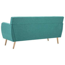 Tidyard Divano a 3 Posti in Stoffa Imbottito Moderno 172x70x82cm Verde/Grigio Chiaro - Arredi Casa