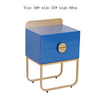 RCLD Comodini Toilette Armadio in Ferro forgiato Camera da Letto Ferro + Metallo (Color : Blue, Size : 40 * 35 * 60cm)