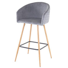 Coppia sgabelli HWC-D72 Metallo Velluto Grigio