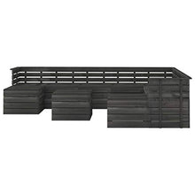 vidaXL Set Divani da Giardino su Pallet 11 pz Legno Pino Grigio Scuro