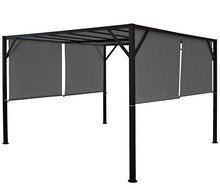 Mendler Gazebo pergola baldacchino apribile Baia Acciaio Poliestere Grigio 4x3m
