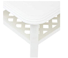 Tomaino Tavolo da appoggio Esterno in plastica Rettangolare 90 x 60 x 46 cm (Bianco)