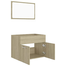 vidaXL Set Mobili da Bagno 2 pz Rovere Sonoma in Truciolato