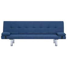 Tidyard Divano Letto con 2 Cuscini in Legno e Similpelle | Blu