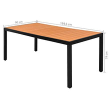 SKM Set da Pranzo da Giardino 9 pz in Rattan PVC Nero e Marrone