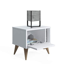 Dmora Comodino con un'anta, cm 46 x 35 x 40, Colore Bianco