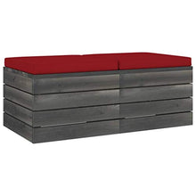 vidaXL Pouf da Giardino su Pallet 2 pz con Cuscini in Massello di Pino