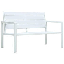FAMIROSA Panchina da Giardino 120 cm in HDPE Bianca Aspetto Legno