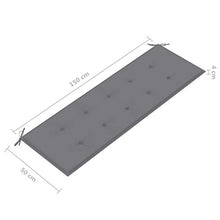 vidaXL Panca da Giardino con Cuscino Grigio 150 cm Legno di Teak