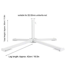 Base portatile bianca per ombrellone a quattro gambe, porta ombrellone, per giardino spiaggia